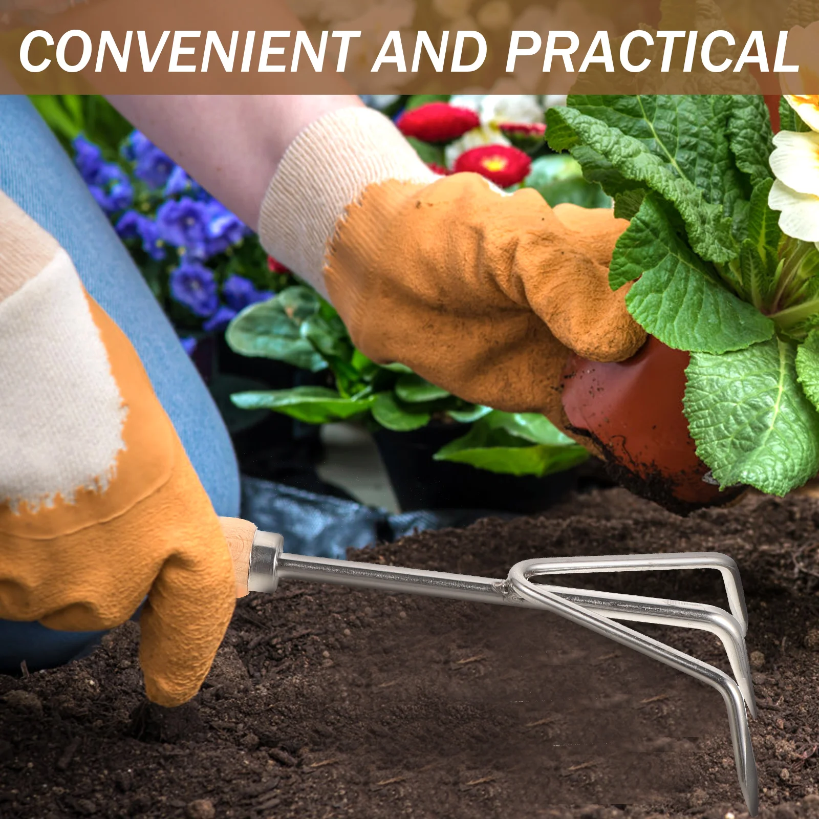 Garden Rake Planting Tools Stainless Steel Wood H Soil Loosening Digging Small Potting Rake Tool for Gardening
Garden Rake Planting Tools Stainless Steel Wood H Soil Loosening Digging Small Potting Rake Tool for Gardening
