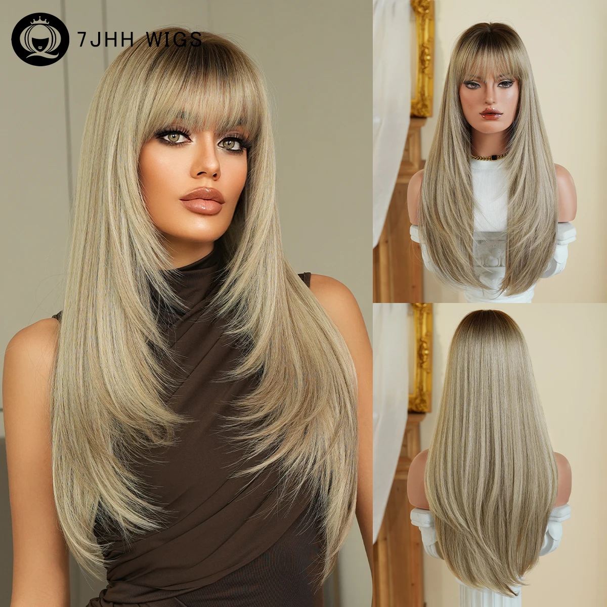 7JHH WIGS Long Straight Ash White Wig for Women High Density Synthetic Layered Modest Fashion Gray Wigs with Neat Bangs
7JHH WIGS Long Straight Ash White Wig for Women High Density Synthetic Layered Modest Fashion Gray Wigs with Neat Bangs