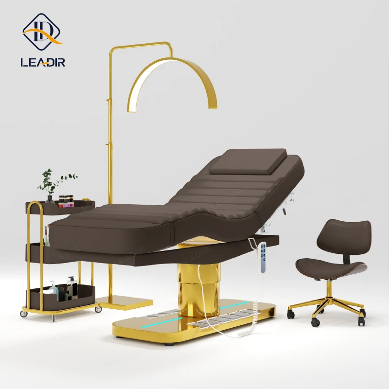Luxury Salon Furniture Beauty Salon Massage Table Gold Base Electric Facial Cosmetic Treatment Facial Lash Bed With 4 Motors
Luxury Salon Furniture Beauty Salon Massage Table Gold Base Electric Facial Cosmetic Treatment Facial Lash Bed With 4 Motors