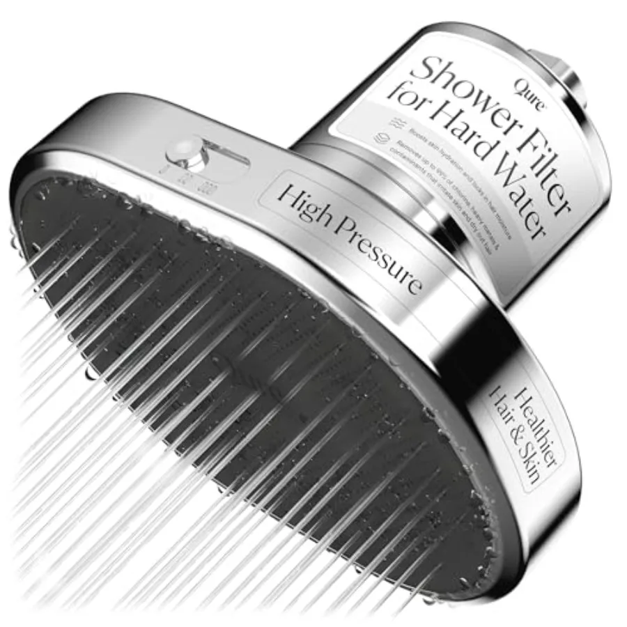 Shower Filter Head for Hard Water, Brass, Silver, Reduces 99 Chlorine Improves Hair, Skin Nail Health with High Pressure
Shower Filter Head for Hard Water, Brass, Silver, Reduces 99 Chlorine Improves Hair, Skin Nail Health with High Pressure