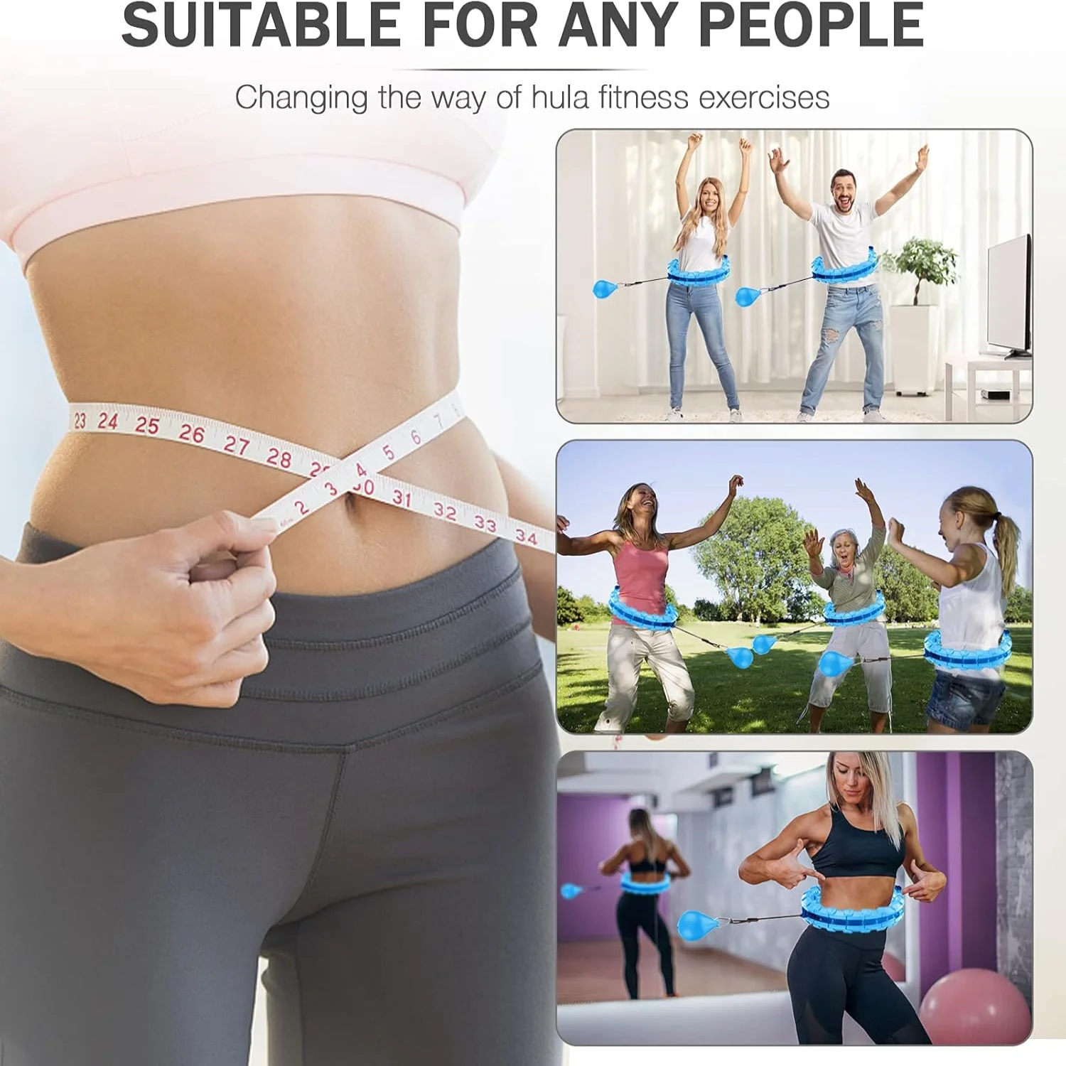 AZ Smart Weighted for Adults Weight Loss, Fitness Hoop 2 in 1 Abdomen Massage ° -Spinning -AdjustableSize/Non-Fall (24 Detac
AZ Smart Weighted for Adults Weight Loss, Fitness Hoop 2 in 1 Abdomen Massage ° -Spinning -AdjustableSize/Non-Fall (24 Detac