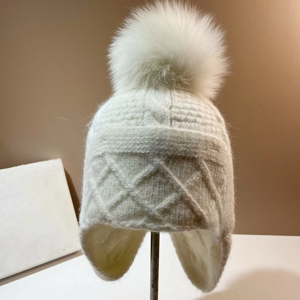 Pompom Hat Earflap Women Winter Angora Knit Beanie Warm Accessory For Cold Weather Autumn Outdoor Skiing Sports Holiday
Pompom Hat Earflap Women Winter Angora Knit Beanie Warm Accessory For Cold Weather Autumn Outdoor Skiing Sports Holiday