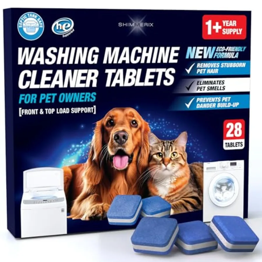 Washing Machine Cleaner Pro Tablets for Pet Owners - 28 Pack, Front and Top Load Washer Deep Cleaning, Septic Tank Safe, HE Sup
Washing Machine Cleaner Pro Tablets for Pet Owners - 28 Pack, Front and Top Load Washer Deep Cleaning, Septic Tank Safe, HE Sup