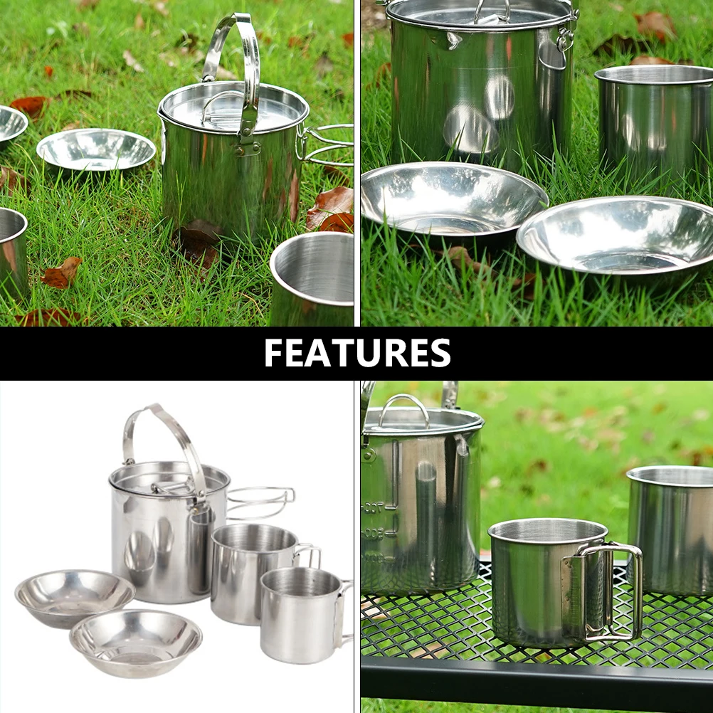 Stainless Steel Kettle Set Portable Picnic Cookware Durable Lightweight Camping Hiking Outdoor Supplies Easy Clean
Stainless Steel Kettle Set Portable Picnic Cookware Durable Lightweight Camping Hiking Outdoor Supplies Easy Clean