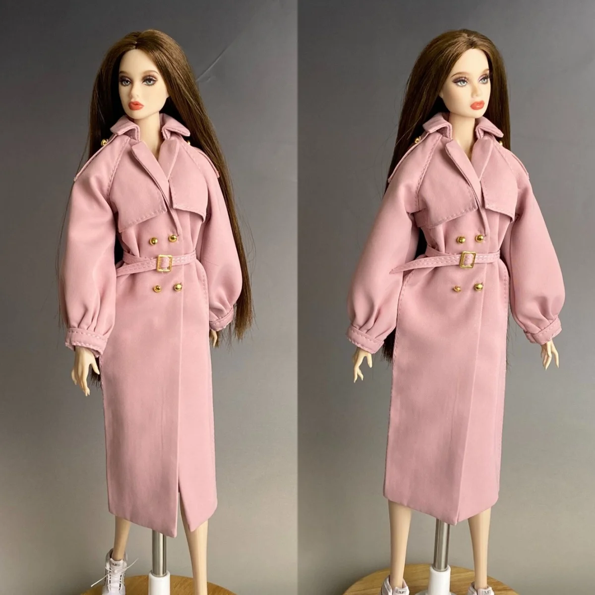 Handmade 1/6 Gentle Pink Lantern Sleeve Waist-cinching Design Double Breasted Windbreaker Fit IT PP FR2 ST Supermodel Body
Handmade 1/6 Gentle Pink Lantern Sleeve Waist-cinching Design Double Breasted Windbreaker Fit IT PP FR2 ST Supermodel Body