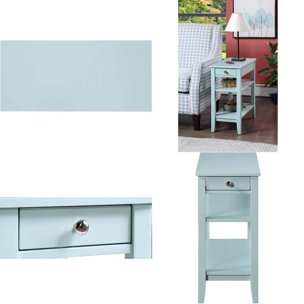 Classic Sea Foam Blue Chairside End Table with Storage Shelf, Versatile for Living Room and Bedroom
Classic Sea Foam Blue Chairside End Table with Storage Shelf, Versatile for Living Room and Bedroom