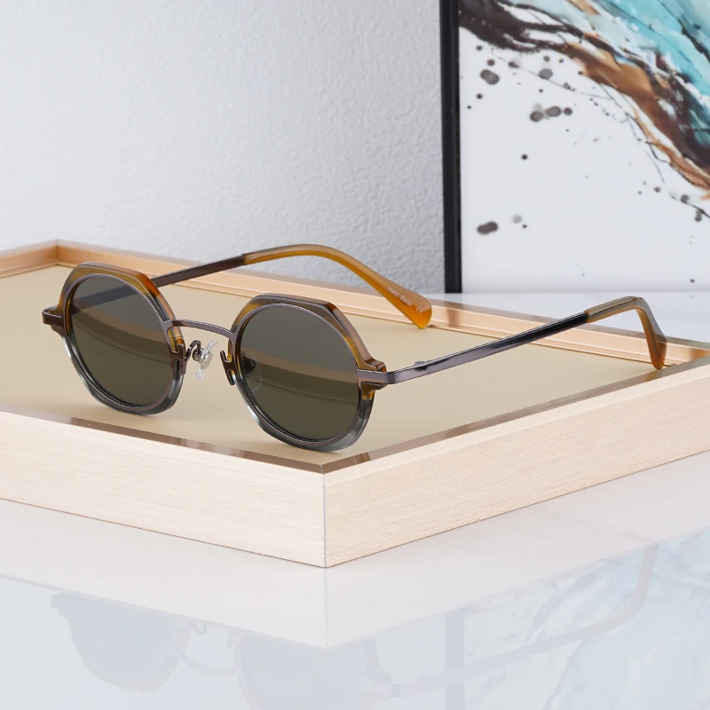 Japanese Style Handmade High Quality Vintage Acetate Alloy Polygon Sunglasses For Men Women Designer Retro Fashion Eyeglasse
Japanese Style Handmade High Quality Vintage Acetate Alloy Polygon Sunglasses For Men Women Designer Retro Fashion Eyeglasse