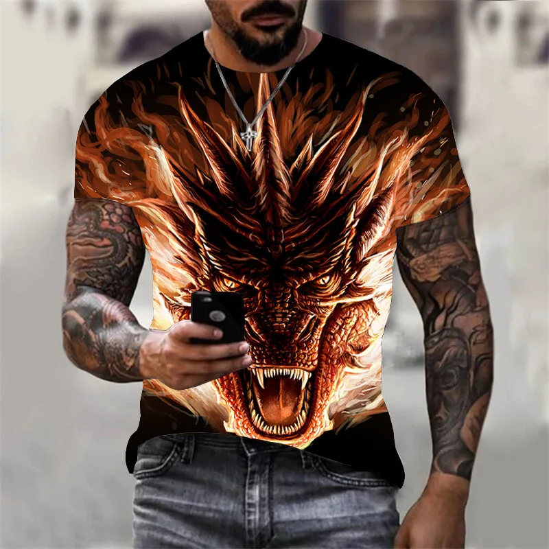2025 Streetwear 3D Flying Dragon Series Printed Loose Breathable Short Sleeve Personalized Customized Casual T-shirt for Men
2025 Streetwear 3D Flying Dragon Series Printed Loose Breathable Short Sleeve Personalized Customized Casual T-shirt for Men