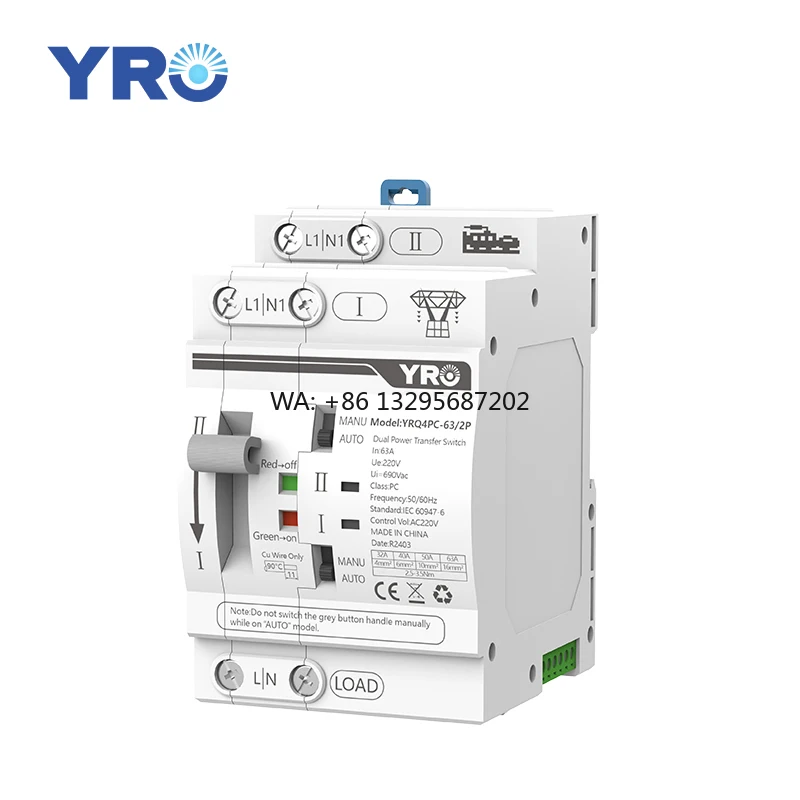 Sunshine YRQ4PC-63 2P Ats Dual Prower Automatic Transfer Switch Changeover Switches Din Rail Type Generator Ats 63A Switch 220V
Sunshine YRQ4PC-63 2P Ats Dual Prower Automatic Transfer Switch Changeover Switches Din Rail Type Generator Ats 63A Switch 220V