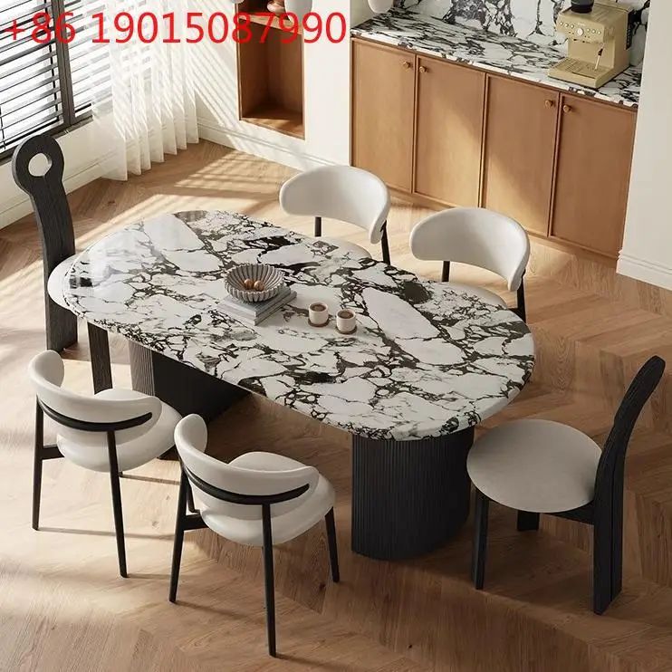 Marble dining table French cream style oval peninsula dining table rectangular medium and ancient style retro dining table
Marble dining table French cream style oval peninsula dining table rectangular medium and ancient style retro dining table