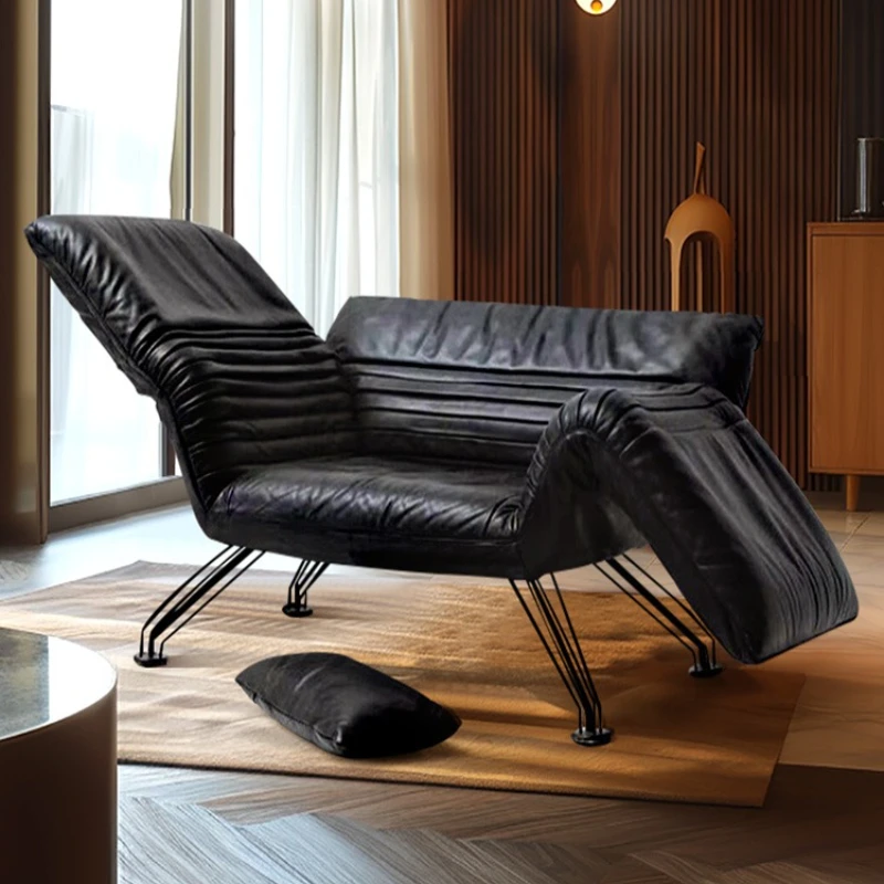 Folding sofa chair, Italian minimalist black single casual single chair
Folding sofa chair, Italian minimalist black single casual single chair