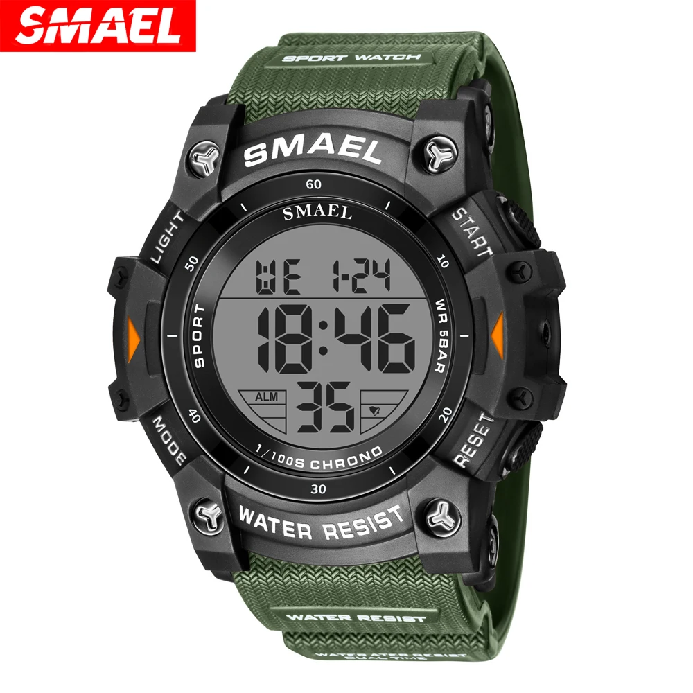 SMAEL цифровые спортивные часы для мужчин, светодиодный дисплей, водонепроницаемый цифровой светильник, секундомер, многофункциональные повседневные уличные наручные часы
SMAEL цифровые спортивные часы для мужчин, светодиодный дисплей, водонепроницаемый цифровой светильник, секундомер, многофункциональные повседневные уличные наручные часы