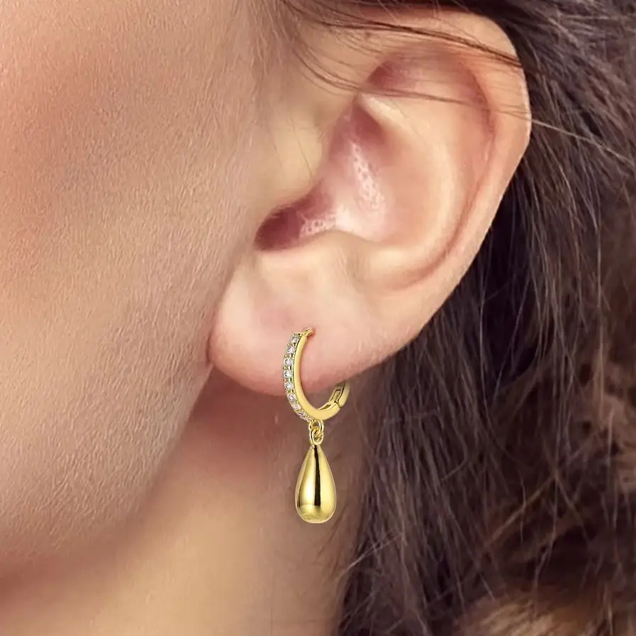 925 Sterling Silver Original Drop Earring For Women Gold Color Teardrop Shape Earring Fashion Jewelry
925 Sterling Silver Original Drop Earring For Women Gold Color Teardrop Shape Earring Fashion Jewelry