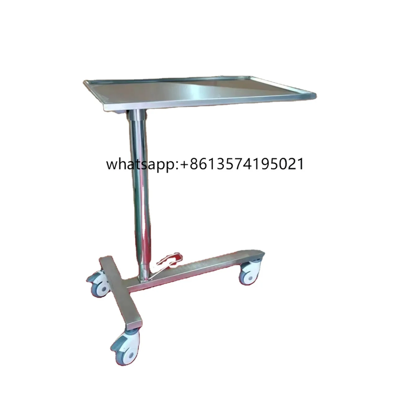Custom Good Quality Stainless Steel Medical Mayo Trolley Instrument Stand Height Adjustment by Foot Pedal
Custom Good Quality Stainless Steel Medical Mayo Trolley Instrument Stand Height Adjustment by Foot Pedal