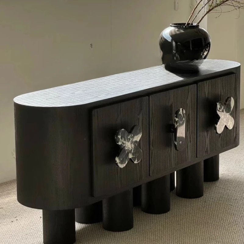 Retro black solid wood dining side cabinet, household entrance foyer entrance cabinet
Retro black solid wood dining side cabinet, household entrance foyer entrance cabinet