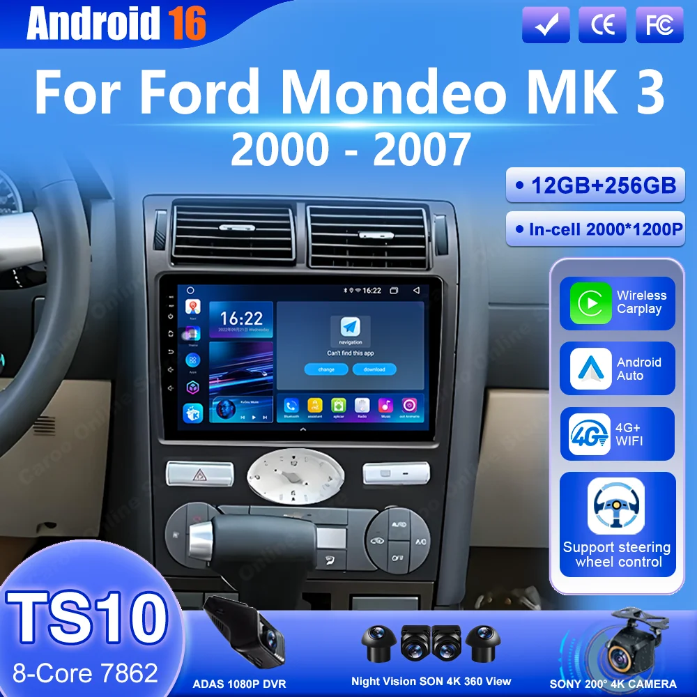Автомагнитола Android 16 с CarPlay для Ford Mondeo MK 3 2000-2007, мультимедийный плеер, GPS, Bluetooth, DSP, QLED-экран
Автомагнитола Android 16 с CarPlay для Ford Mondeo MK 3 2000-2007, мультимедийный плеер, GPS, Bluetooth, DSP, QLED-экран