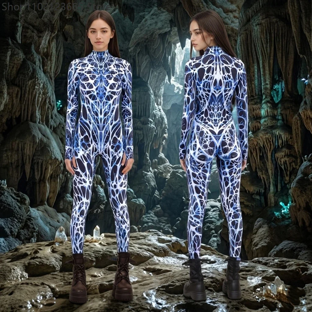 Sexy Blue Abstract Liquid Lattice Pattern Jumpsuit Women Cosplay Costume Slim Fit Bodycon Catsuit Clubwear Trending Stage Outfit
Sexy Blue Abstract Liquid Lattice Pattern Jumpsuit Women Cosplay Costume Slim Fit Bodycon Catsuit Clubwear Trending Stage Outfit