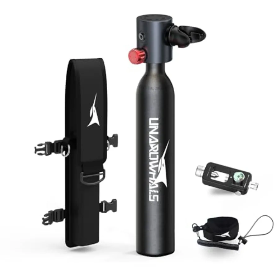 Mini Scuba Tank 0.5L for travel and shallow diving aluminum alloy matte black DOT certified lightweight and portable
Mini Scuba Tank 0.5L for travel and shallow diving aluminum alloy matte black DOT certified lightweight and portable