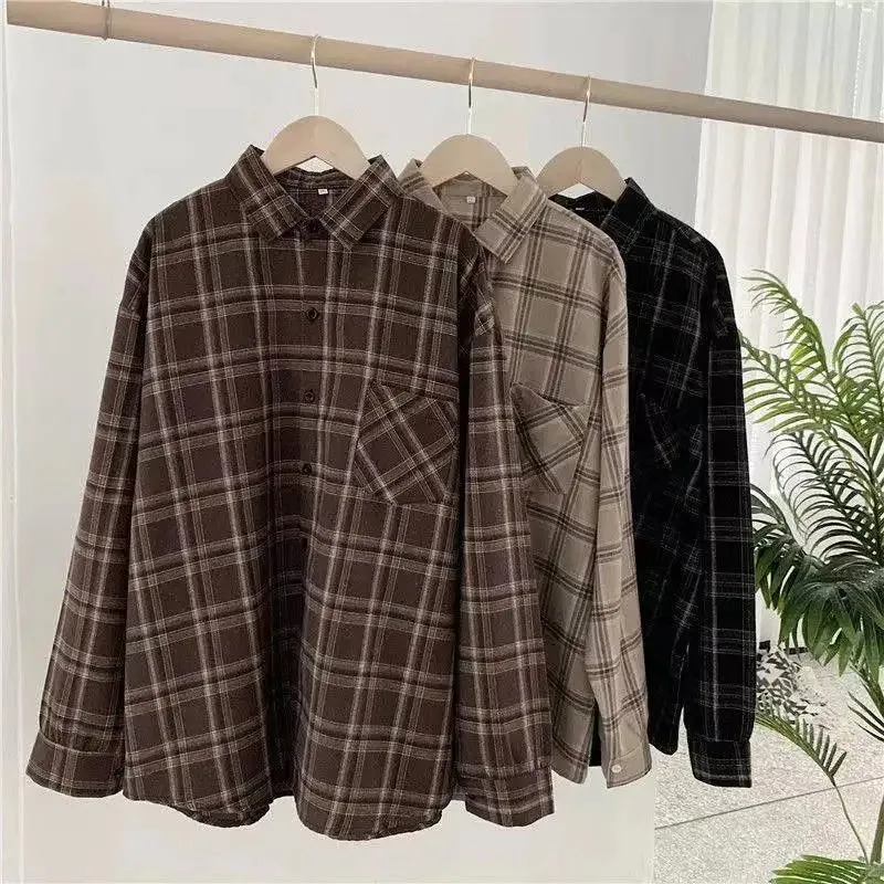 Plaid shirt women long sleeve retro port taste loose size women Korean version of the spring wear student jacket
Plaid shirt women long sleeve retro port taste loose size women Korean version of the spring wear student jacket