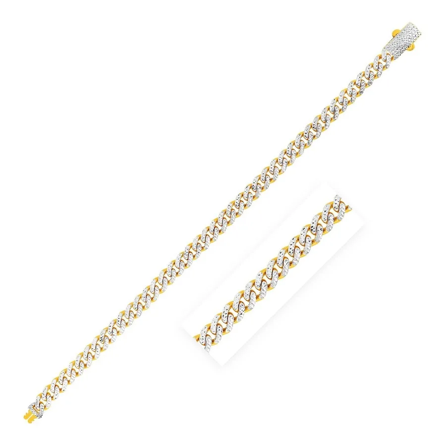 14k Yellow Gold White Pave High Polish Modern Lite Miami Cuban Bracelet 6.5mm
14k Yellow Gold White Pave High Polish Modern Lite Miami Cuban Bracelet 6.5mm