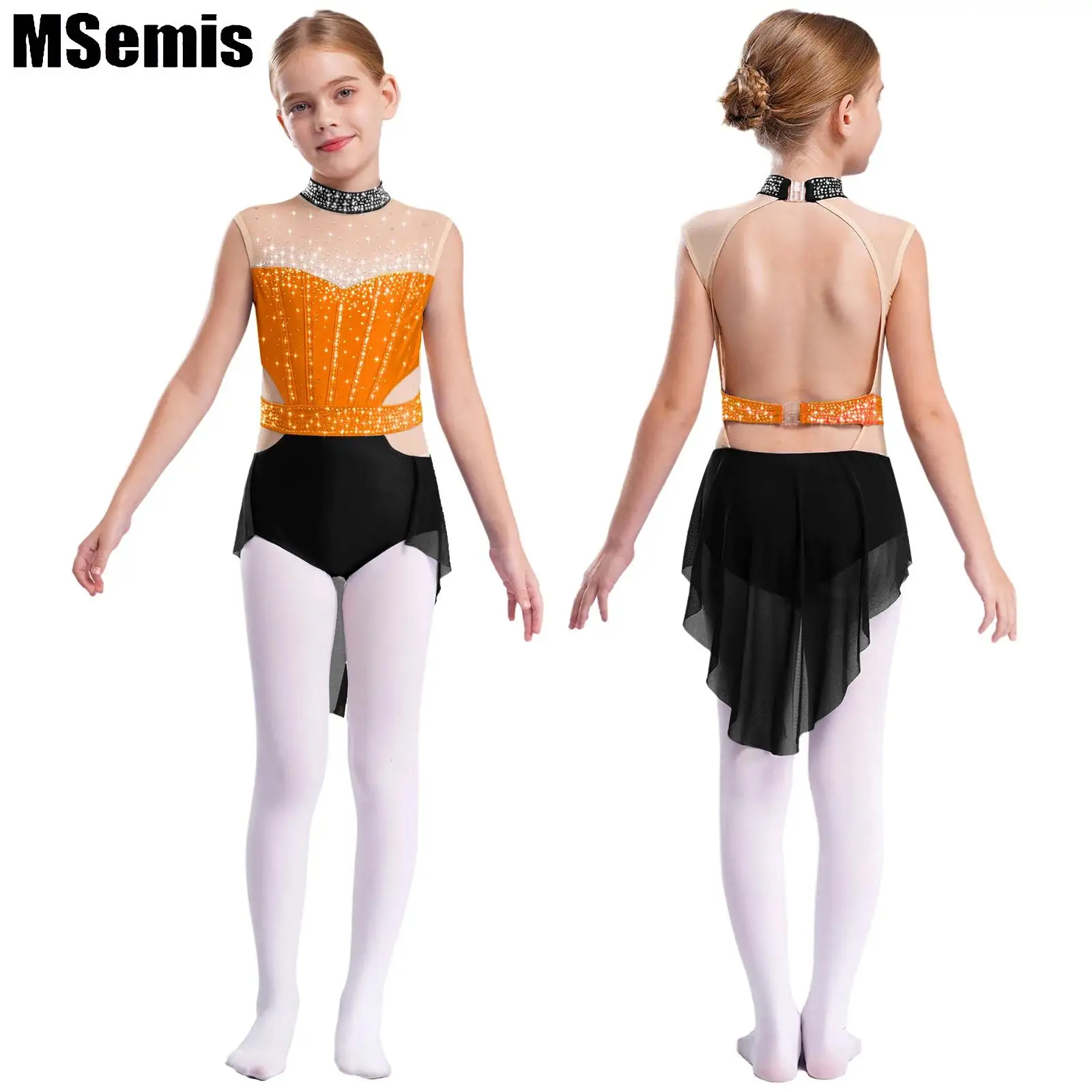 Kids Girls Lyrical Mesh Dance Leotard Mock Neck Sleeveless Shiny Rhinestones Color Block Patchwork Overlay Skirted Costume
Kids Girls Lyrical Mesh Dance Leotard Mock Neck Sleeveless Shiny Rhinestones Color Block Patchwork Overlay Skirted Costume