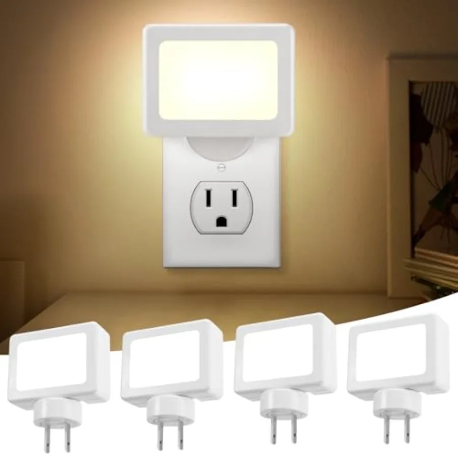 4 Pack Night Light Plug in Wall with Adjustable Direction, Dusk to Dawn Auto On/Off with Light Sensor, Soft White 100LM, Nightl
4 Pack Night Light Plug in Wall with Adjustable Direction, Dusk to Dawn Auto On/Off with Light Sensor, Soft White 100LM, Nightl