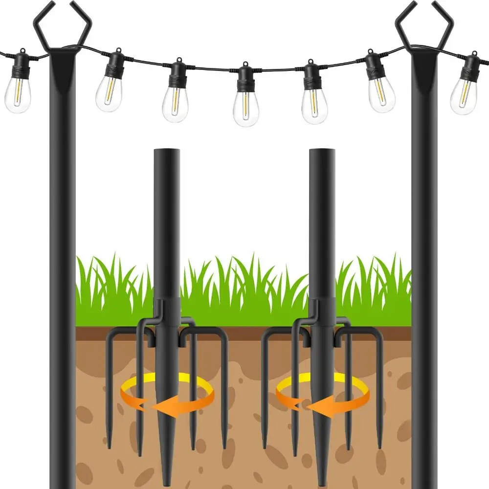 2pcs Heavy Duty String Light Poles Adjustable Height Metal Construction Adjustable Light Pole Stand Fence Brackets Waterproof
2pcs Heavy Duty String Light Poles Adjustable Height Metal Construction Adjustable Light Pole Stand Fence Brackets Waterproof