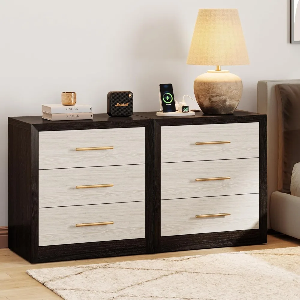 Nightstands 24" Wide Large Set of 2 with 3-Drawer, Charging Station and USB-C Port for Bedroom Living Room Office, Nightstand
Nightstands 24" Wide Large Set of 2 with 3-Drawer, Charging Station and USB-C Port for Bedroom Living Room Office, Nightstand