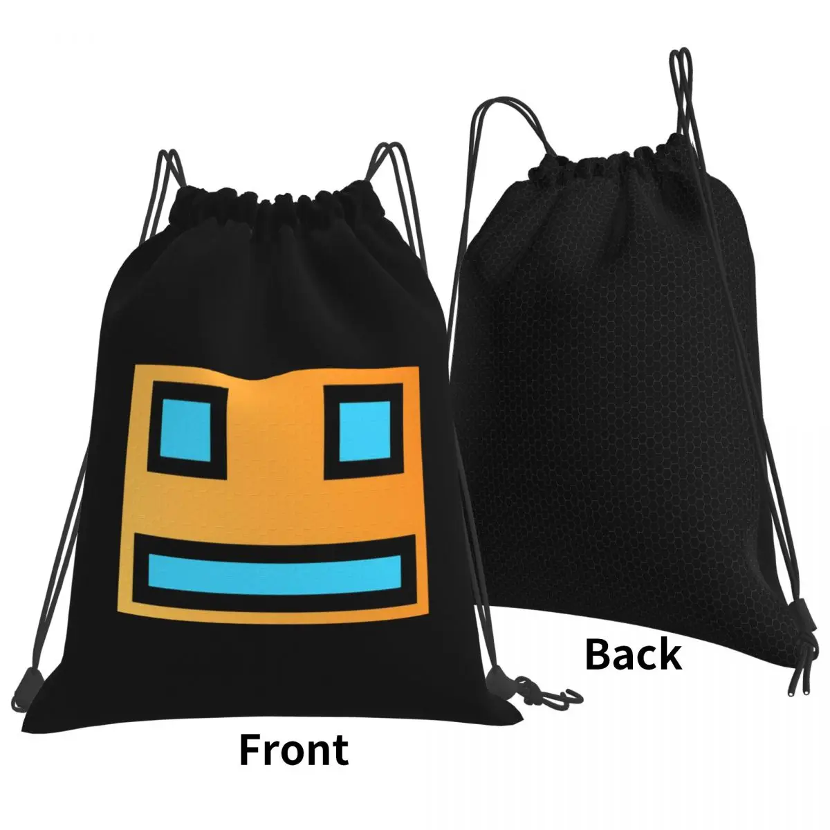 Geometry Cube Gaming Dash Backpacks Multi-function Drawstring Bundle Pocket Storage Bag Book Bags for Travel Students