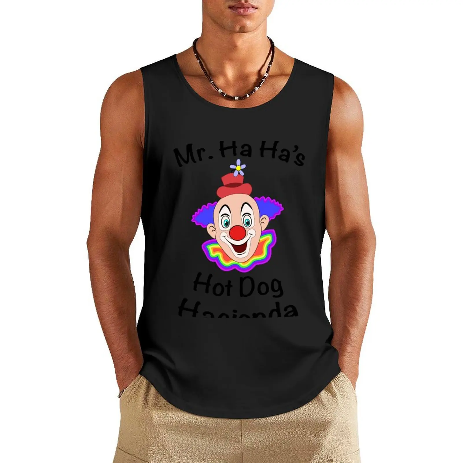Mr. Ha Ha's Hot Dog Hacienda Tank Top new in tops & t-shirt gym clothes for man summer clothes for men gym Men's t-shirts
Mr. Ha Ha's Hot Dog Hacienda Tank Top new in tops & t-shirt gym clothes for man summer clothes for men gym Men's t-shirts