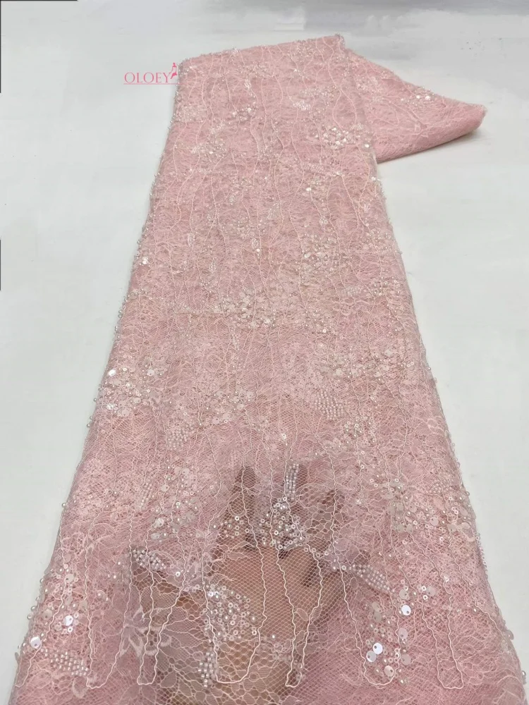 OLOEY 5 Yards African Groom Embroidered Lace Fabric with Sequins Nigerian French Beaded Design for Wedding Dress Sewing
OLOEY 5 Yards African Groom Embroidered Lace Fabric with Sequins Nigerian French Beaded Design for Wedding Dress Sewing