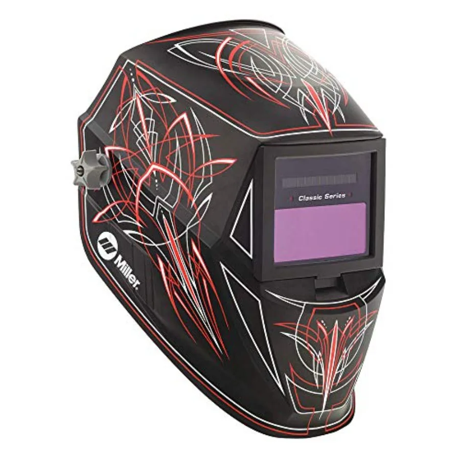 Welding Helmet, Auto-Darkening, Nylon, Ratchet Headgear, Black/Red/White Graphics
Welding Helmet, Auto-Darkening, Nylon, Ratchet Headgear, Black/Red/White Graphics