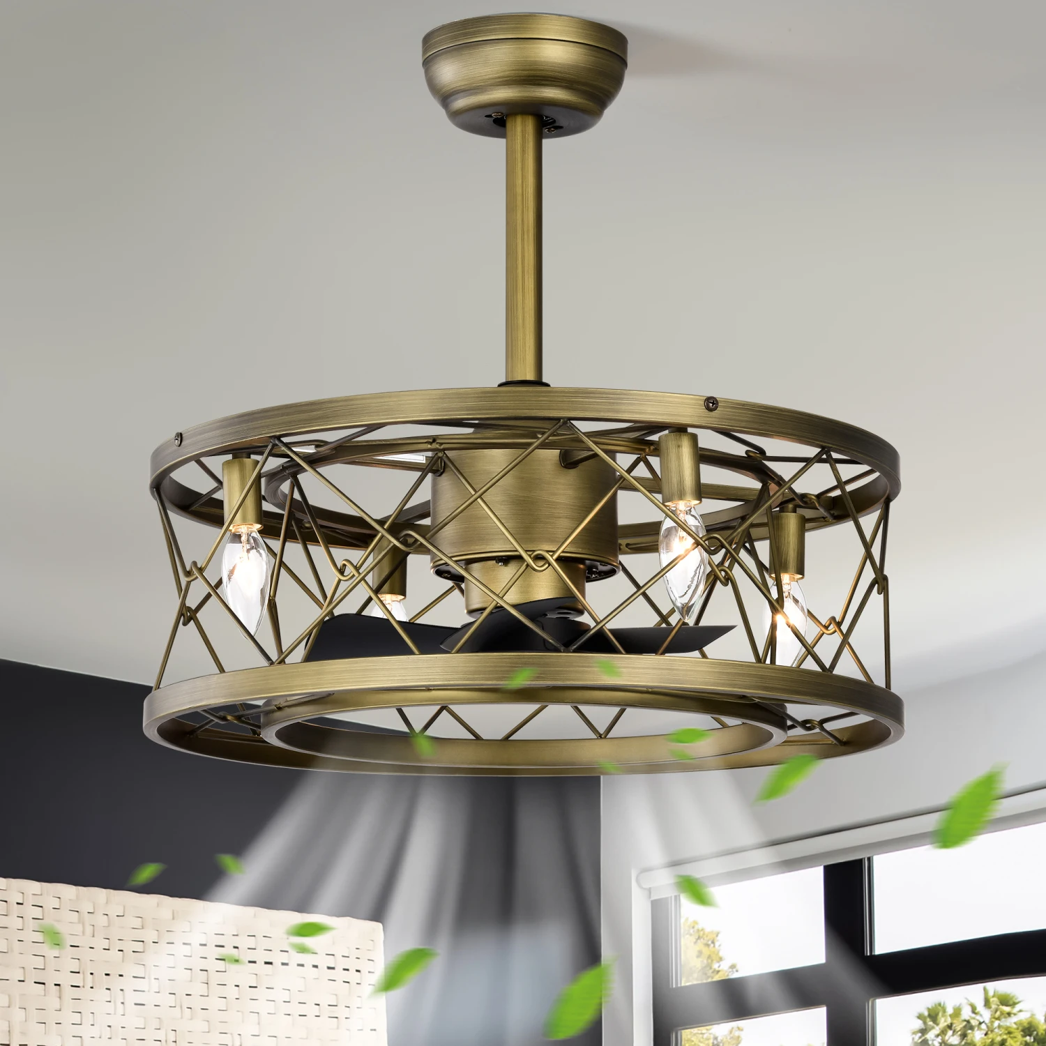 Small Low profile Enclosed Modern Revrersible Bladeless Ceiling Fan with Lights 20'' Caged Ceiling Fan with Light for bedroom
Small Low profile Enclosed Modern Revrersible Bladeless Ceiling Fan with Lights 20'' Caged Ceiling Fan with Light for bedroom