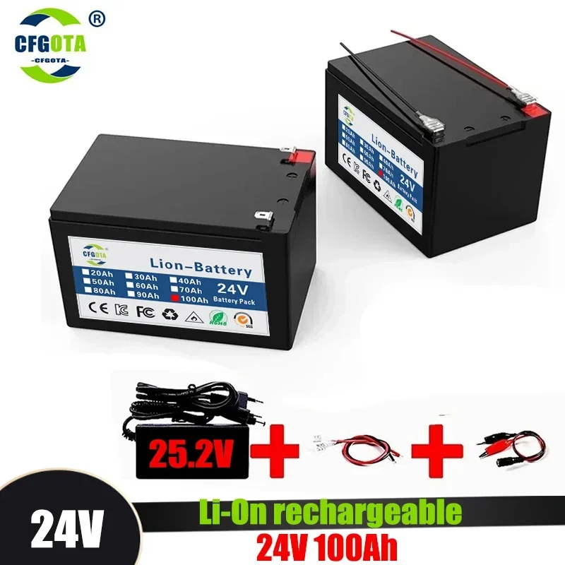 New 18650 24V 100Ah Lithium Ion Battery Pack,for Electric Vehicle Solar Storage Replacement Rechargeable Battery + Charger
New 18650 24V 100Ah Lithium Ion Battery Pack,for Electric Vehicle Solar Storage Replacement Rechargeable Battery + Charger