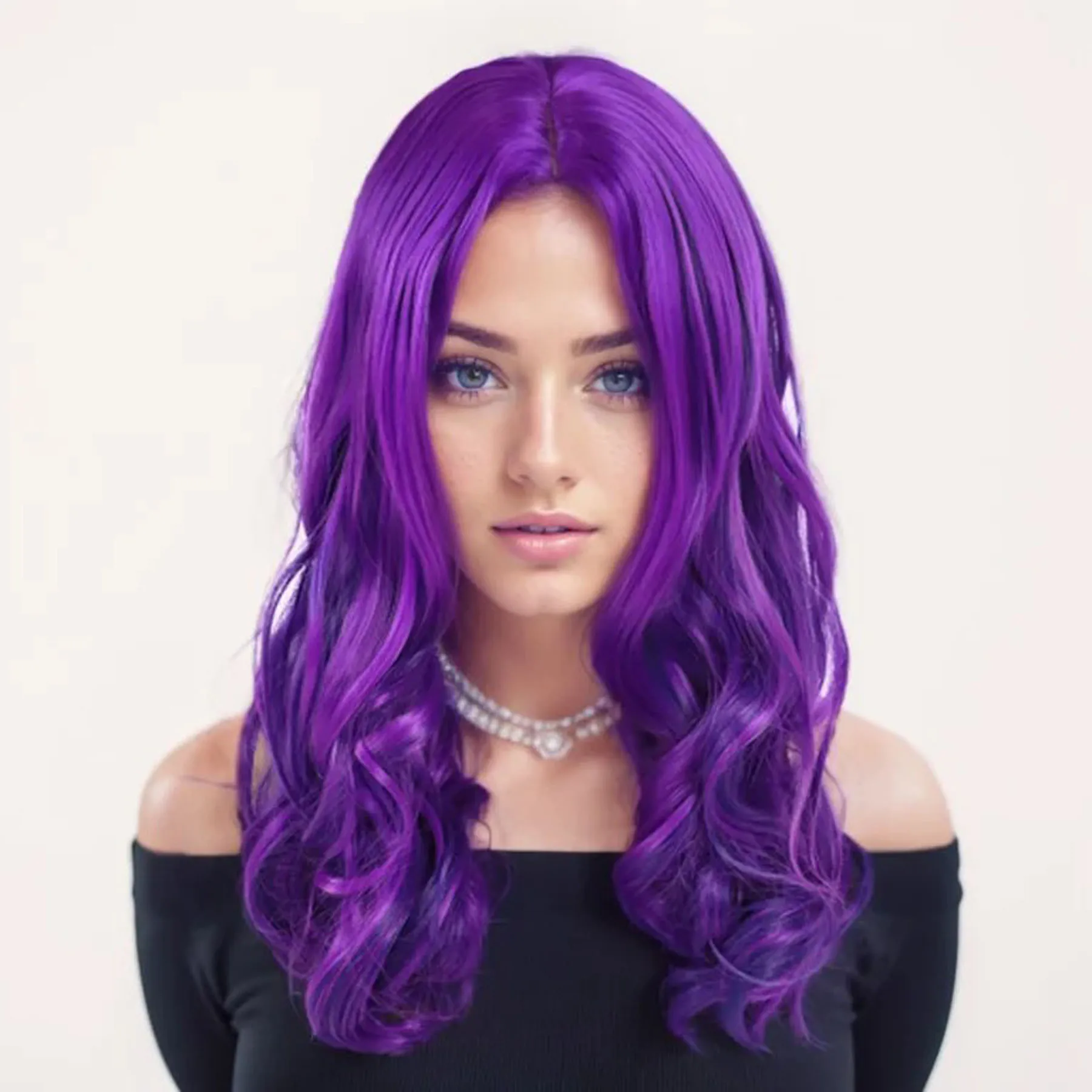 Women's Long Wavy Purple Synthetic Wigs 19 Inch Purple Mixed Blue Fluffy Heat Resistant Wig for Cosplay Halloween Daily Wear
Women's Long Wavy Purple Synthetic Wigs 19 Inch Purple Mixed Blue Fluffy Heat Resistant Wig for Cosplay Halloween Daily Wear