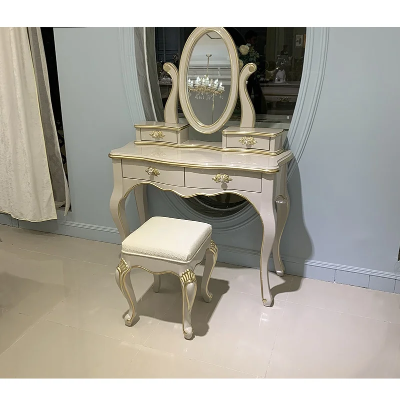 European style solid wood dressing table stool combination luxury bedroom dressing table simple dressing table household
European style solid wood dressing table stool combination luxury bedroom dressing table simple dressing table household