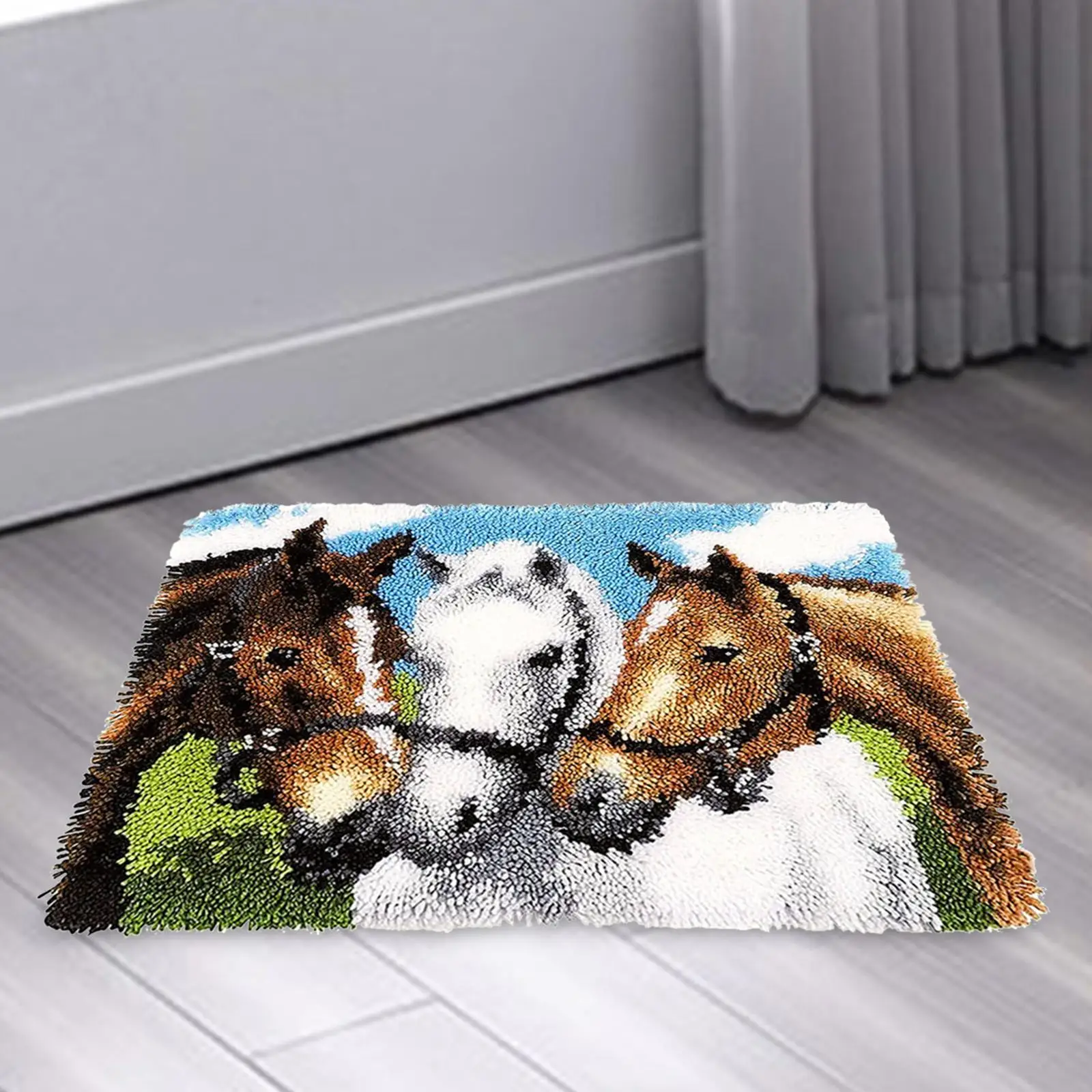 Horse Latch Hook Rug Kit DIY Crafts Making Mat Handmade Handcraft Crocheting Ornaments Embroidered Accessories for Kids, Adults
Horse Latch Hook Rug Kit DIY Crafts Making Mat Handmade Handcraft Crocheting Ornaments Embroidered Accessories for Kids, Adults