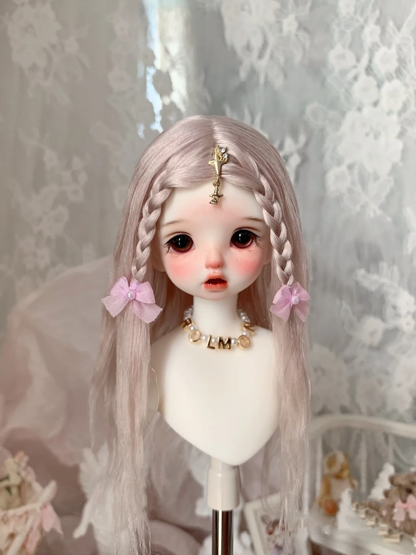 Small Braided Style Doll Hair, 1/6 Grey-Pink BJD Mohair Wig Free Shipping
Small Braided Style Doll Hair, 1/6 Grey-Pink BJD Mohair Wig Free Shipping