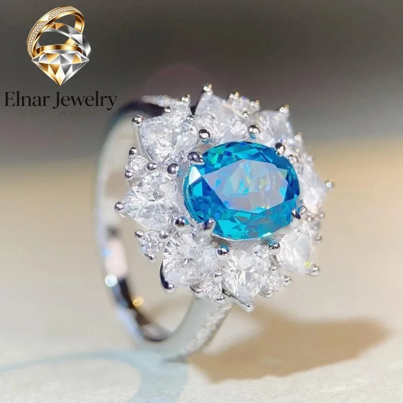 Elnar Jewelry Luxury Solid Platinum PT950 Aquamarine Ring Women's Full Diamond Inlaid Moissanite Diamond Ring
Elnar Jewelry Luxury Solid Platinum PT950 Aquamarine Ring Women's Full Diamond Inlaid Moissanite Diamond Ring