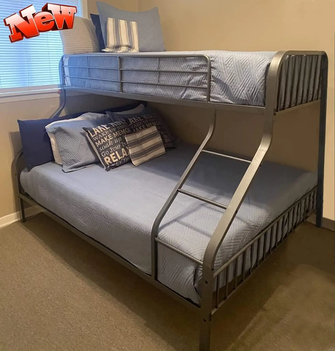 Upgrade Version Stronger Metal Twin XL Over Queen Bunk Bed, Industrial Style Heavy Duty Thicken Steel Bunk Beds
Upgrade Version Stronger Metal Twin XL Over Queen Bunk Bed, Industrial Style Heavy Duty Thicken Steel Bunk Beds