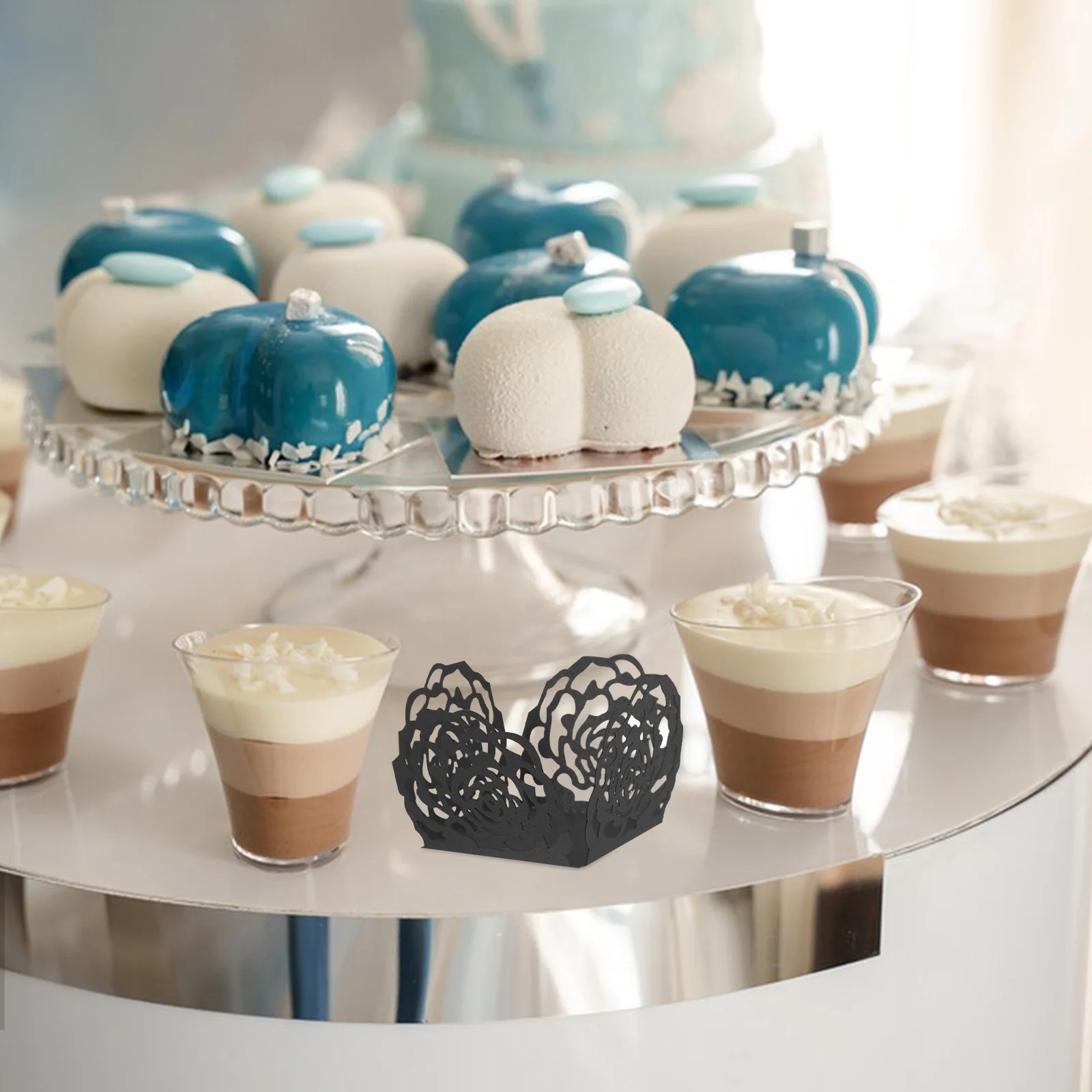 50pcs Chocolate Paper Cups Hollow Rose Lace Design For Wedding Party Dessert Table Baking Supplies Cupcake Wrappers Truffle
50pcs Chocolate Paper Cups Hollow Rose Lace Design For Wedding Party Dessert Table Baking Supplies Cupcake Wrappers Truffle