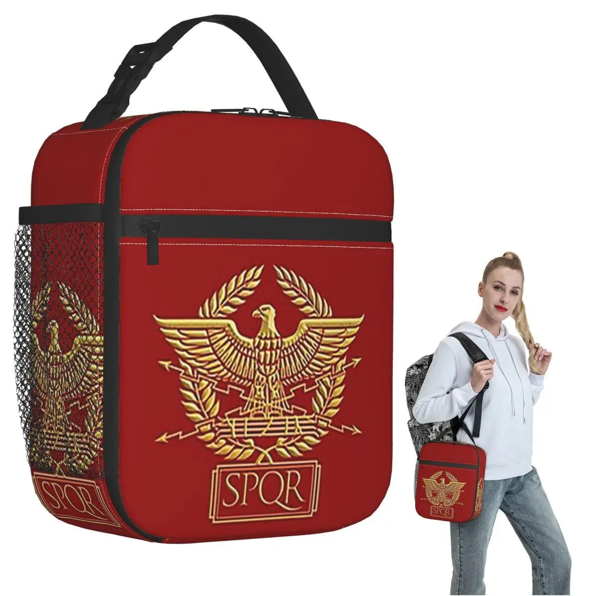 SPQR- Roman Empire Standard Eagle Emblem Insulated Lunch Bag for Women Children Portable Food Boxes Thermal Lunch Box Tote
SPQR- Roman Empire Standard Eagle Emblem Insulated Lunch Bag for Women Children Portable Food Boxes Thermal Lunch Box Tote