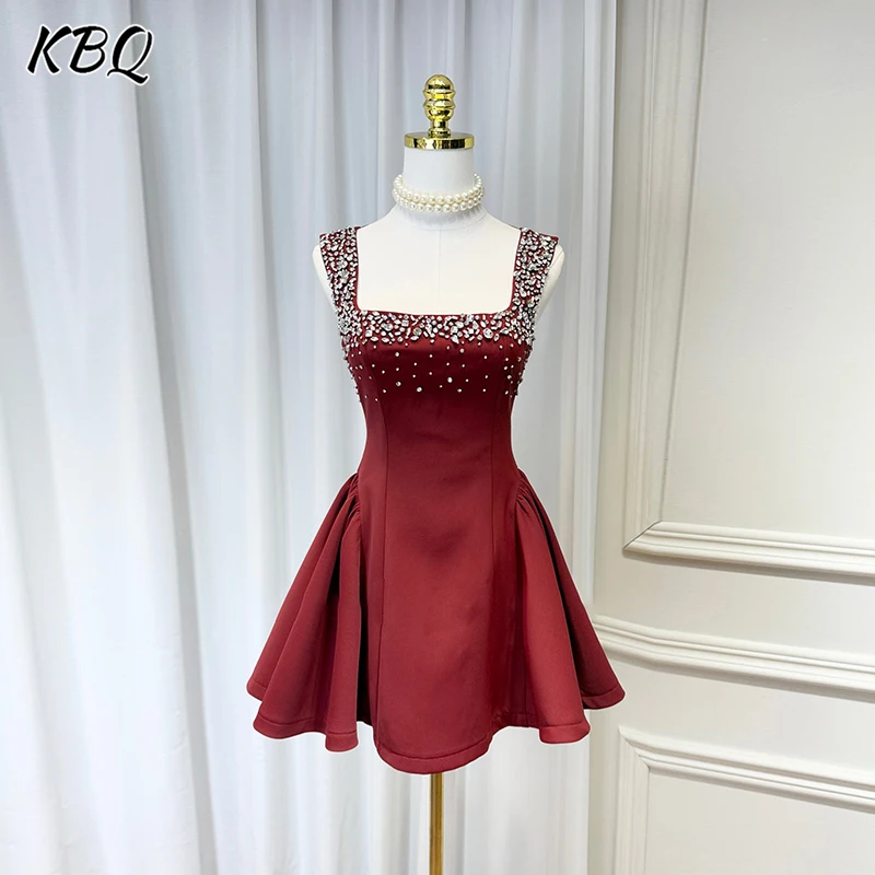 KBQ Solid Slimming Spliced Diamonds Dresses for Women Square Neck Sleeveless Temperament French Tunic Dress Female Clothing New
KBQ Solid Slimming Spliced Diamonds Dresses for Women Square Neck Sleeveless Temperament French Tunic Dress Female Clothing New