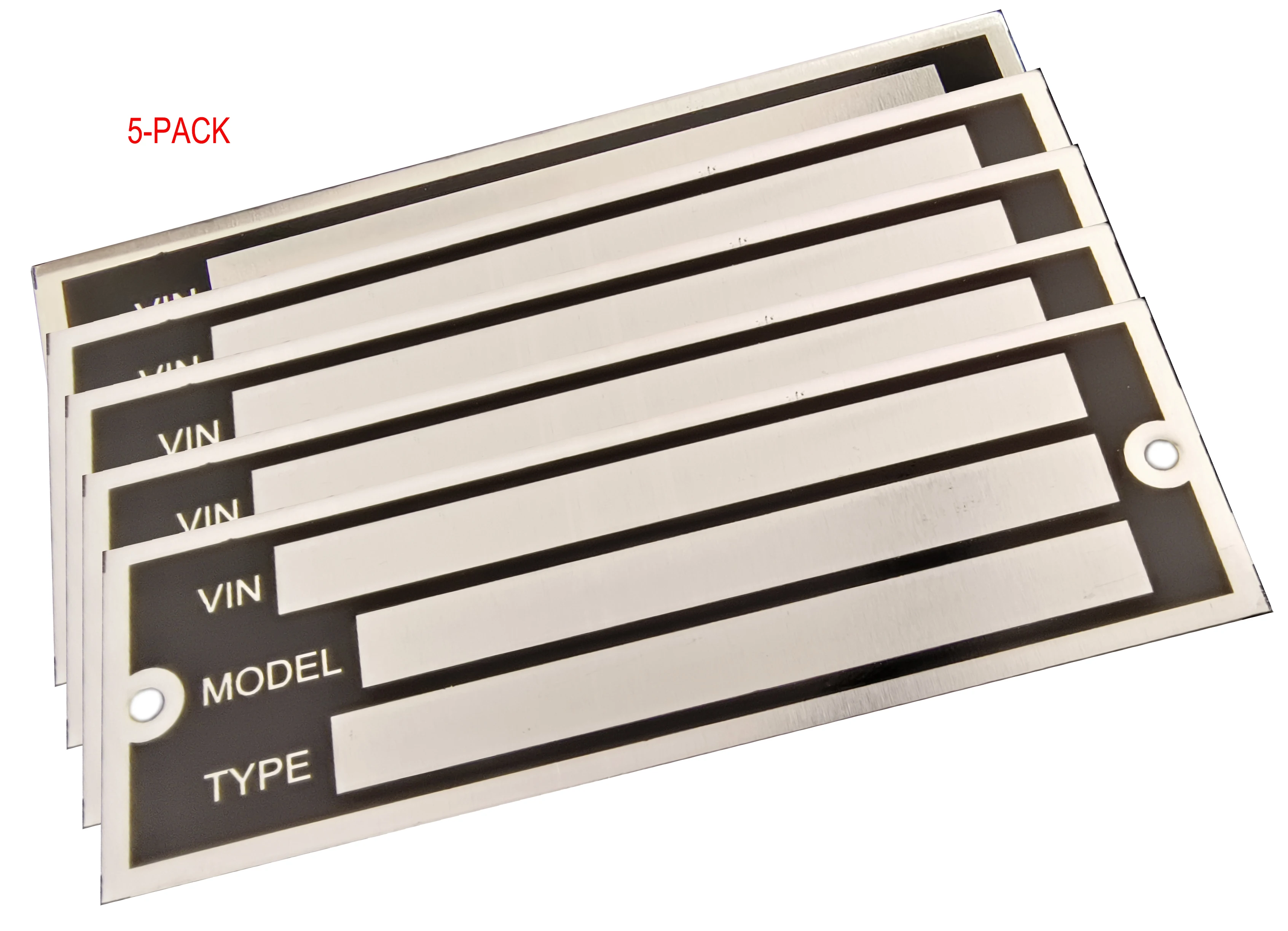 5-PACK VEHICLE TRUCK BOAT Trailer Blank VIN & Weight AXLE Chassis Plate 100mm x 33mm Identification Number
5-PACK VEHICLE TRUCK BOAT Trailer Blank VIN & Weight AXLE Chassis Plate 100mm x 33mm Identification Number