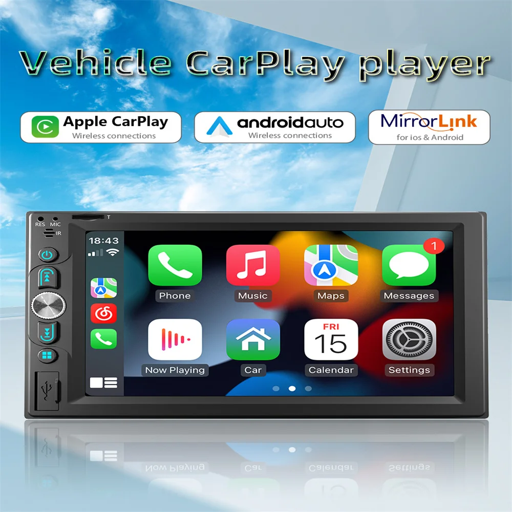 Автомагнитола CarPlay, автомагнитола, мультимедийный видеоплеер, портативный сенсорный экран с USB 6,2 дюйма
Автомагнитола CarPlay, автомагнитола, мультимедийный видеоплеер, портативный сенсорный экран с USB 6,2 дюйма