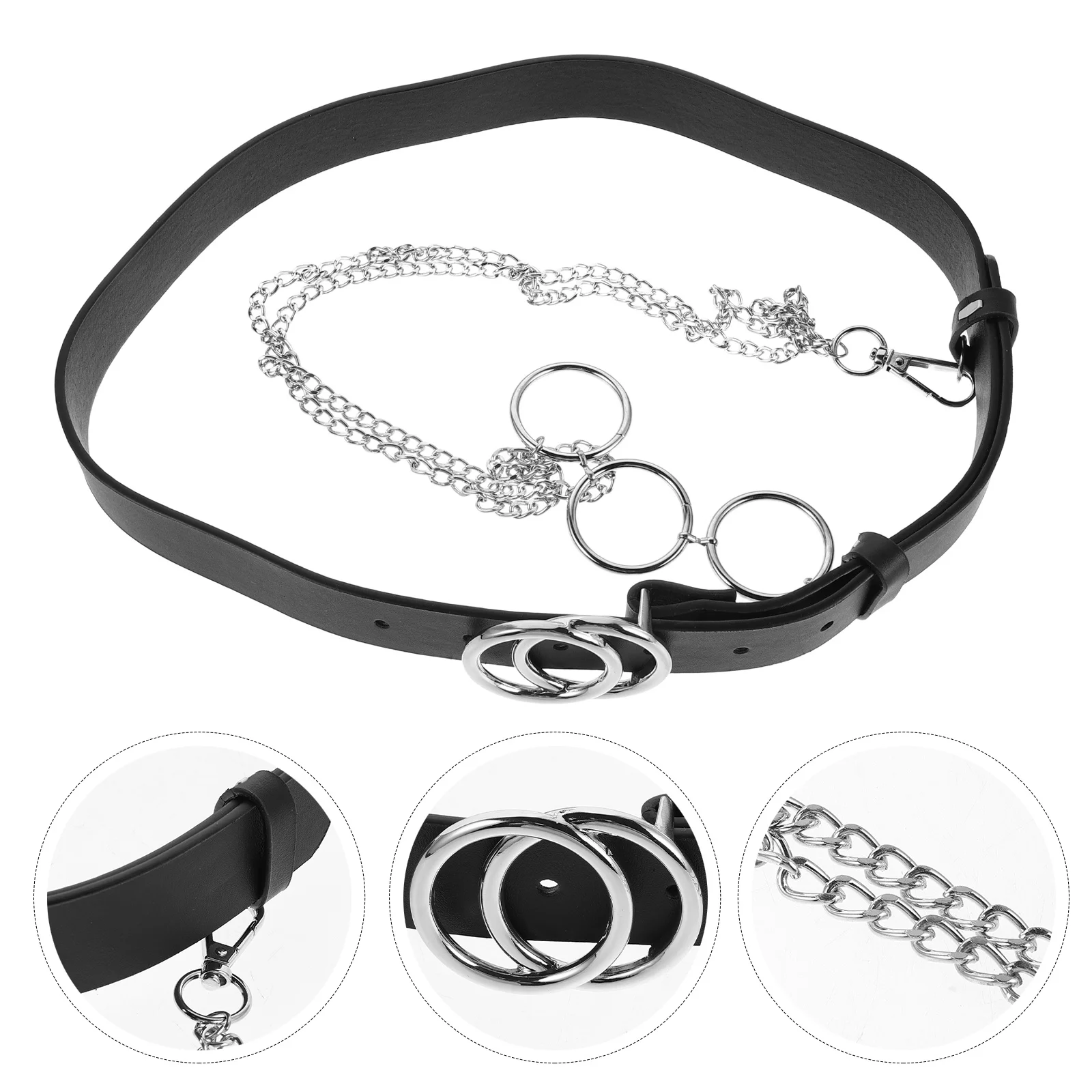 Black Women Waist Double Ring Buckle Style Adjustable Metal Chain Belt For Jeans Dresses Skirts Punk Waist Chain Belt Punk
Black Women Waist Double Ring Buckle Style Adjustable Metal Chain Belt For Jeans Dresses Skirts Punk Waist Chain Belt Punk