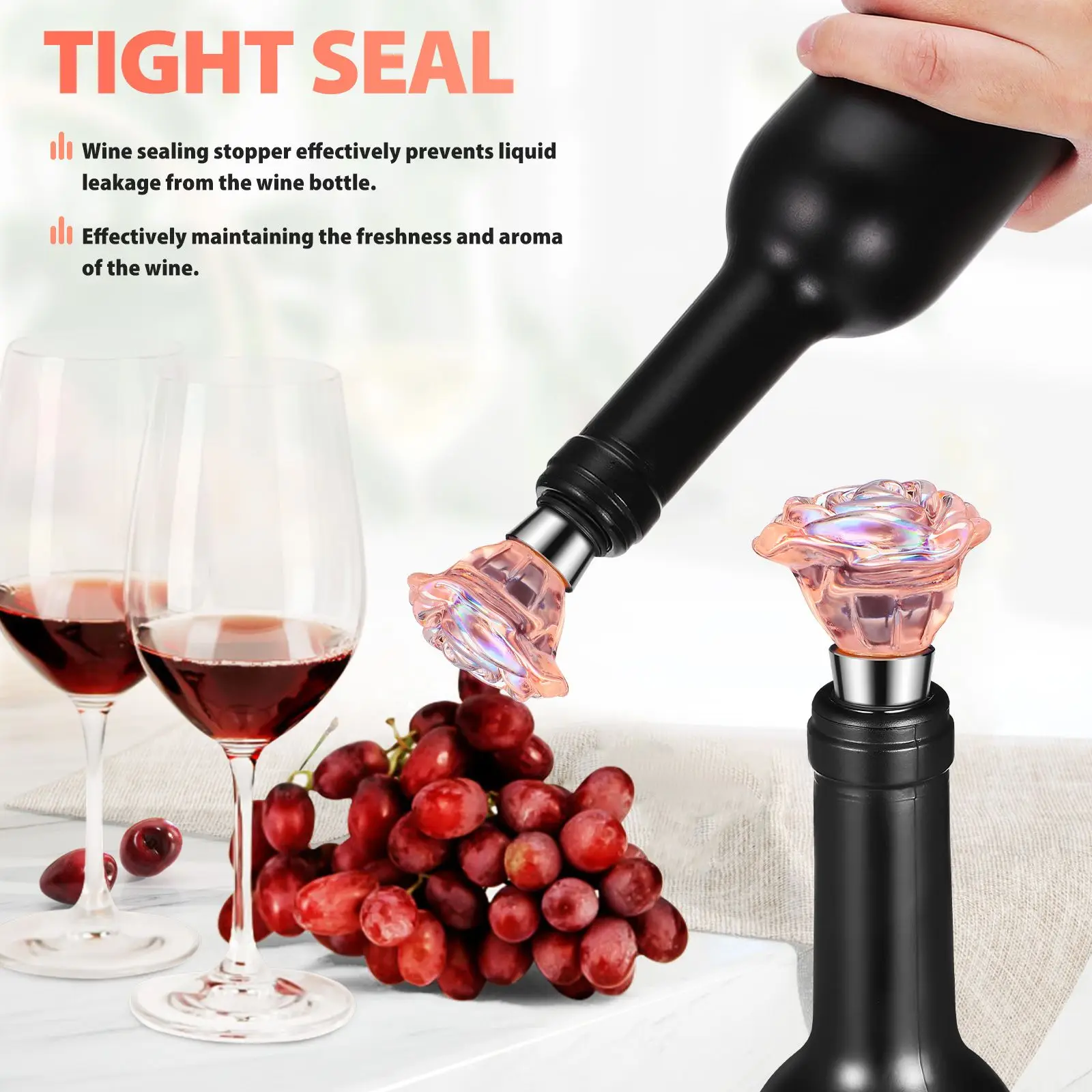 2pcs Rose Bottle Stoppers Metal Plug Decorative Round Reusable Sealing Party Holiday Replacement Home Bottle Stop Novelty
2pcs Rose Bottle Stoppers Metal Plug Decorative Round Reusable Sealing Party Holiday Replacement Home Bottle Stop Novelty