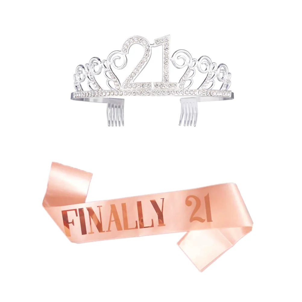 1 set Crown Hair Comb Sash Set 21St Birthday Decorative Etiquette Belt Party Favors Accessories For Girls Sash For Party
1 set Crown Hair Comb Sash Set 21St Birthday Decorative Etiquette Belt Party Favors Accessories For Girls Sash For Party
