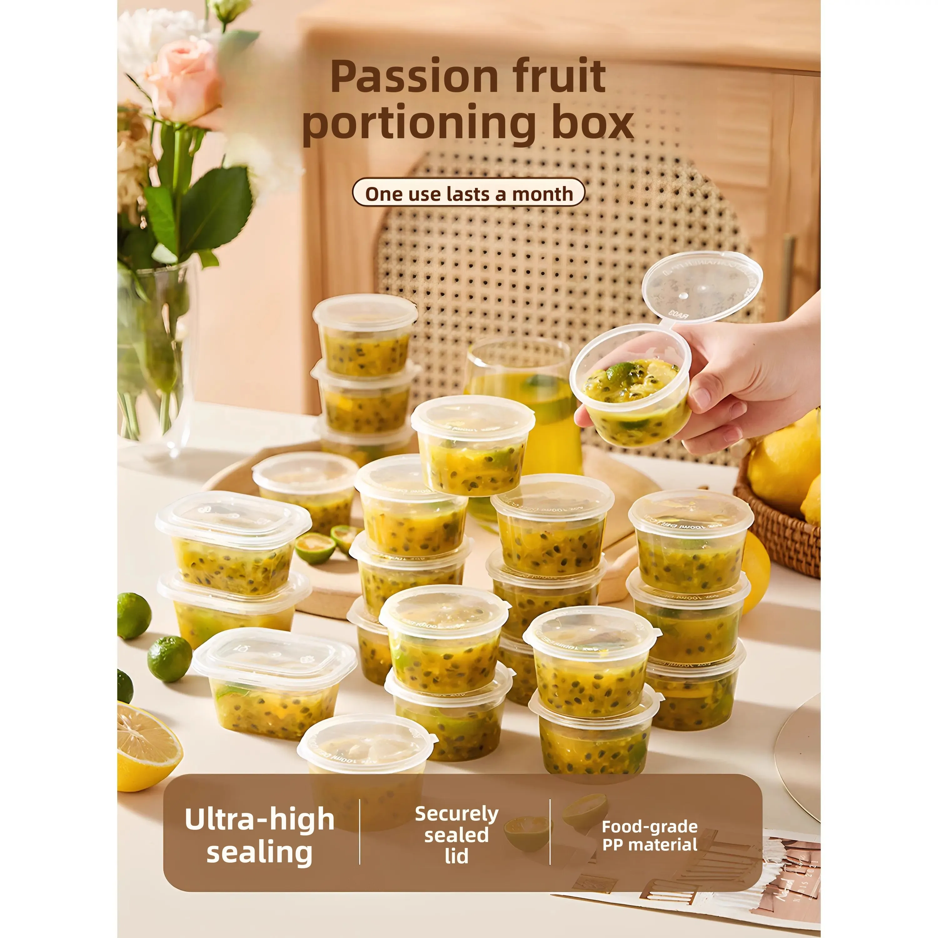 Disposable Plastic Cups with Lid Food Grade Juice Partitioning Lemon And Passionfruit Partitioning Tool Small Size 50ml
Disposable Plastic Cups with Lid Food Grade Juice Partitioning Lemon And Passionfruit Partitioning Tool Small Size 50ml