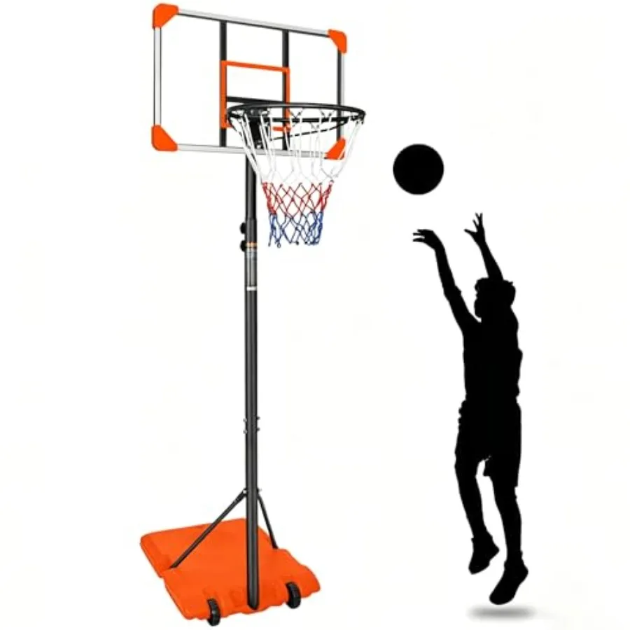 Height Adjustable Basketball Hoop for Youth, 5.67ft Portable Basketball Goal System with 28 Backboard, Stable Fillable Base Whe
Height Adjustable Basketball Hoop for Youth, 5.67ft Portable Basketball Goal System with 28 Backboard, Stable Fillable Base Whe